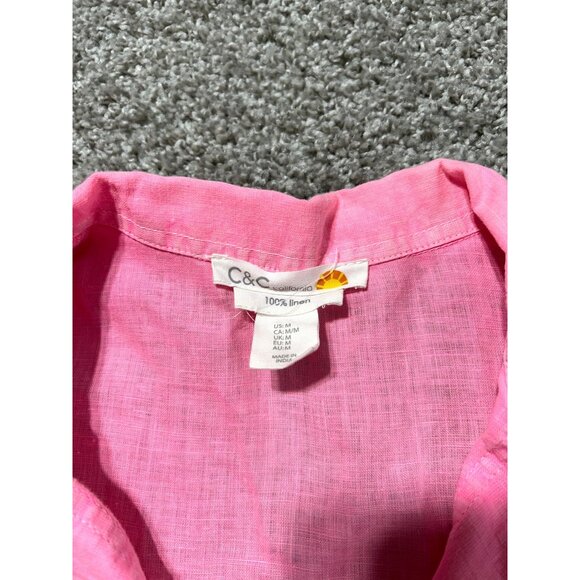 C&C California Women's Size Medium 100% Linen Long Sleeve V-Neck Tunic Top - Picture 5 of 10